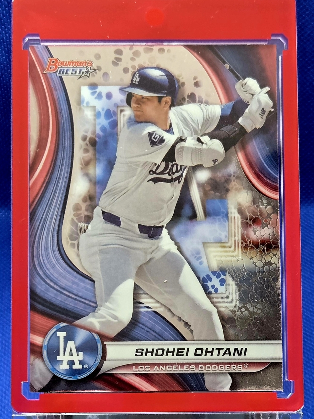 Topps Shohei Ohtani Red and Blue Dodgers Card